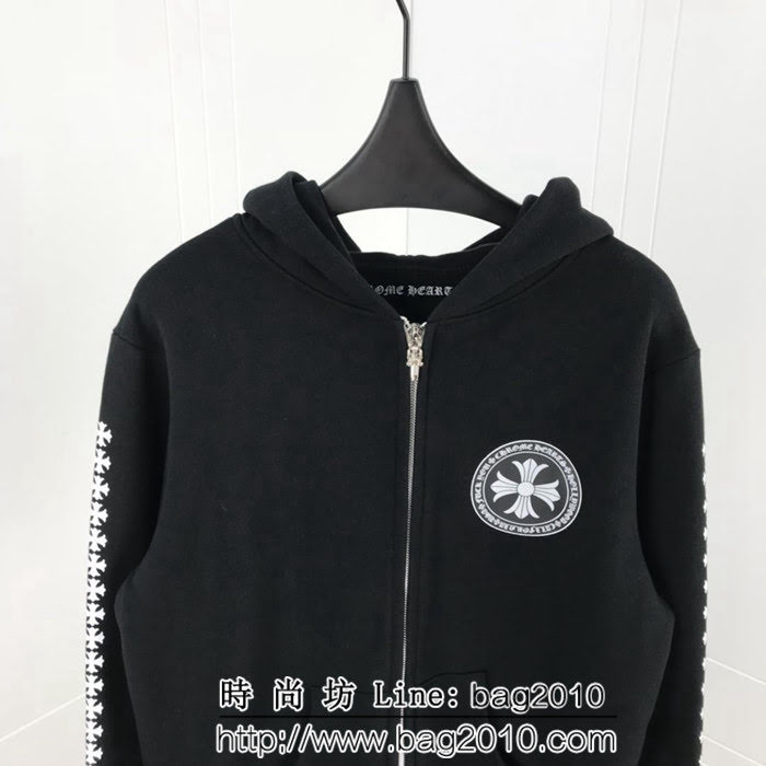 Chrome hearts 克羅心 18ss秋冬新款 梵文印花圖案 加絨加厚拉鏈衛衣 情侶款 ydi1300